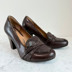 Söfft Brown Leather Snake Print Heels – Women’s Size 7M
